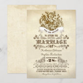 Bloemen Vintage bruiloft uitnodigingen (Voorkant / Achterkant)