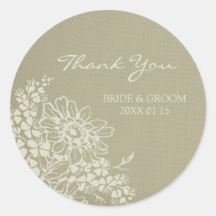 Bloemen Vintage Dank u bruiloft gunst Labels