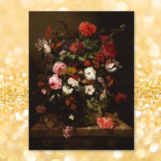 Bloemen Vintage Fijne Kunst Olie Schildering Geper Briefkaart