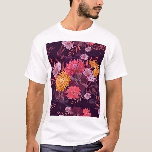 Bloemen Vintage: herfsttuin pracht T-shirt (Voorkant)