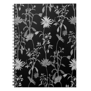 Bloemen vintage: naadloze uitnodigingsachtergrond. notitieboek