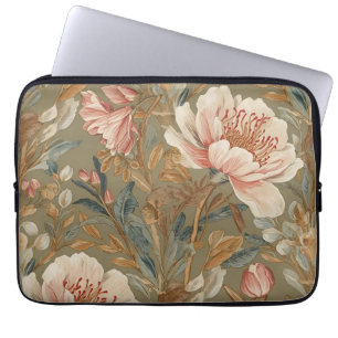 Bloemen, Vintage, Weelderige Tuinbloemen Laptop Sleeve
