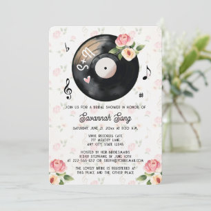 Bloemen Vinyl Record Vrijgezellenfeest Kaart