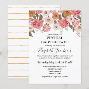 bloemen Virtual Baby shower Kaart