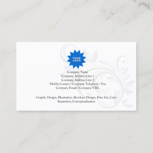 Bloemen Visitekaartje Bloemen Swirl 1 (Achterkant)