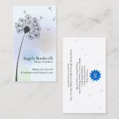 Bloemen Visitekaartje zachte paardenbloem (Voorkant / Achterkant)