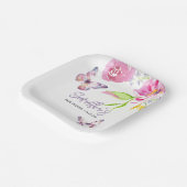 Bloemen vlinder Baby shower beschikbaar Papieren Bordje (Gebogen)