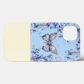  Bloemen Vlinder Blauw iPhone 13 Hoesje (Achterkant (horizontaal))