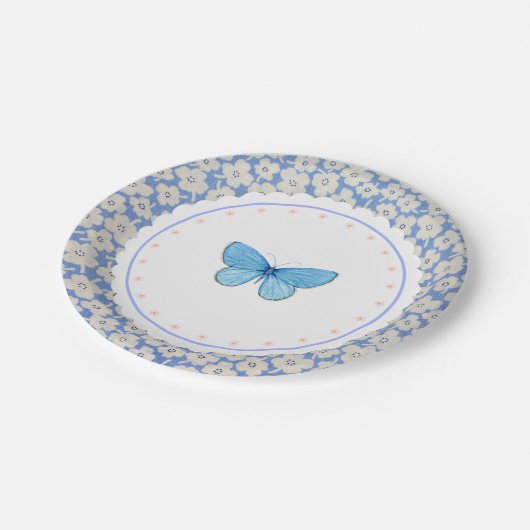 Bloemen Vlinder Bord Tea Party (Gekanteld)