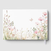 Bloemen vlinder bruiloft gastenboek (Achterkant)