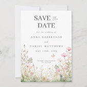 Bloemen vlinder bruiloft save the date (Voorkant)