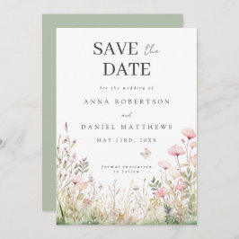 Bloemen vlinder bruiloft save the date