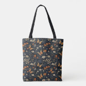 Bloemen & Vlinder Canvas tas – Dark Boho (Achterkant)