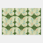 Bloemen Vlinder Groen Wrap Craft Paper (Voorkant)