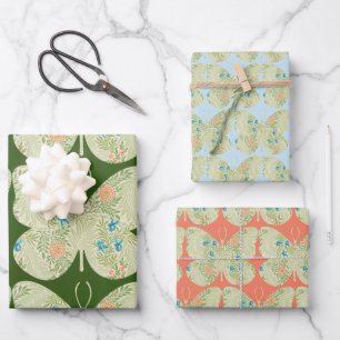 Bloemen Vlinder Groen Wrap Craft Paper