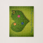 Bloemen vlinder hartvormig gazon legpuzzel (Verticaal)