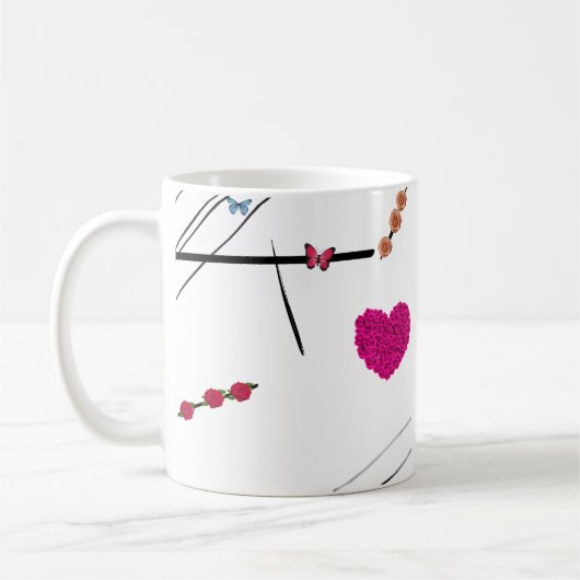 bloemen vlinder koffiemok (Links)