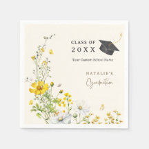 Bloemen Vlinders Afstuderen Party Papier servet