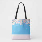 Bloemen & Vlinders: Blauw Monogram Facultatief Tote Bag (Voorkant)