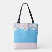 Bloemen & Vlinders: Blauw Monogram Facultatief Tote Bag (Achterkant)