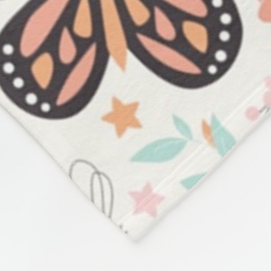 bloemen, vlinders en bijen fleece deken (Hoek)