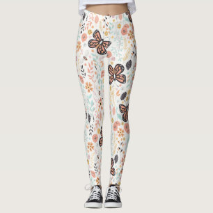 bloemen, vlinders en bijen leggings