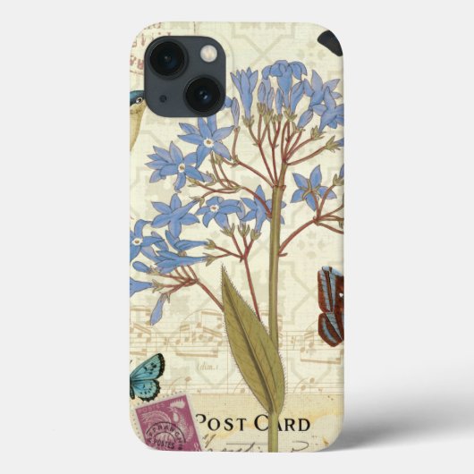 Bloemen, Vlinders en Vogel Collage Case-Mate iPhone Case (Achterkant)