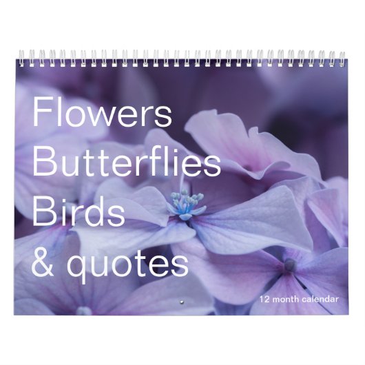 Bloemen, vlinders en vogels 12 maanden kalender (Hoes)