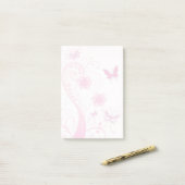 Bloemen, vlinders en zwenken post-it® notes (Op bureau)
