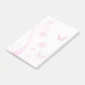 Bloemen, vlinders en zwenken post-it® notes (Schuin)