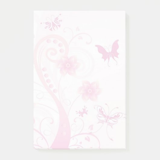 Bloemen, vlinders en zwenken post-it® notes (Voorkant)