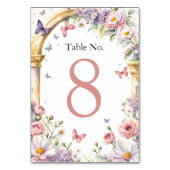 Bloemen Vlinders Lila Quinceañera Kaart (Voorkant)