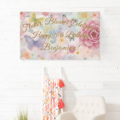 Bloemen & Vlinders Pastel Garden Collage Spandoek (Insitu)