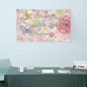 Bloemen & Vlinders Pastel Garden Collage Spandoek (Beurs)