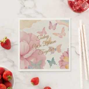 Bloemen & Vlinders Pasteltinten Natuur Liefhebbers Servet