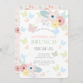 Bloemen & Vlinders Roze Moederdag Brunch Kaart (Voorkant / Achterkant)