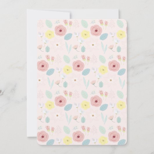 Bloemen & Vlinders Roze Moederdag Brunch Kaart (Achterkant)