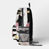 Bloemen, Vlinders & Strepen Bedrukte Rugzak (Rechts)