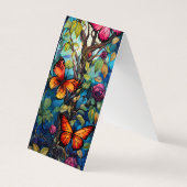 Bloemen & Vlinders Vouwen Bladwijzer Bookmarker Visitekaartje (Achterkant)