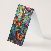 Bloemen & Vlinders Vouwen Bladwijzer Bookmarker Visitekaartje (Voorkant)