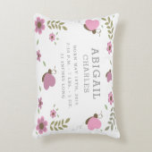 Bloemen Vlindertuin Geboortestatistieken Kussen Kw (Voorkant(Verticaal))