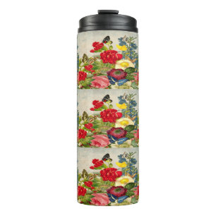 bloemen Vloeiflespatroon Thermisch Tumbler Thermosbeker