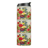  bloemen Vloeiflespatroon Thermisch Tumbler Thermosbeker (Gedraaid links)