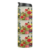  bloemen Vloeiflespatroon Thermisch Tumbler Thermosbeker (Geroteerd rechts)