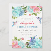 Bloemen vogel bruids douche kaart (Voorkant)