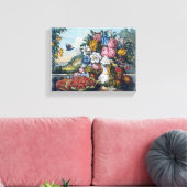 Bloemen Vogel Fruit Stilleven Canvas Afdruk (Insitu (Woonkamer))