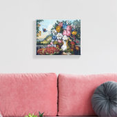 Bloemen Vogel Fruit Stilleven Canvas Afdruk (Insitu (Woonkamer))