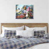 Bloemen Vogel Fruit Stilleven Canvas Afdruk (Insitu (Slaapkamer))