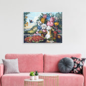 Bloemen Vogel Fruit Stilleven Canvas Afdruk (Insitu (Woonkamer))