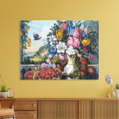 Bloemen Vogel Fruit Stilleven Canvas Afdruk (Insitu (Woonkamer))